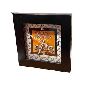 Working Harley Davidson Square Collectible Hanging Wall Clock